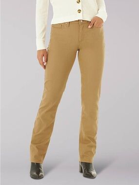Lee Women's Straight-Leg Jeans in Khaki/Tan